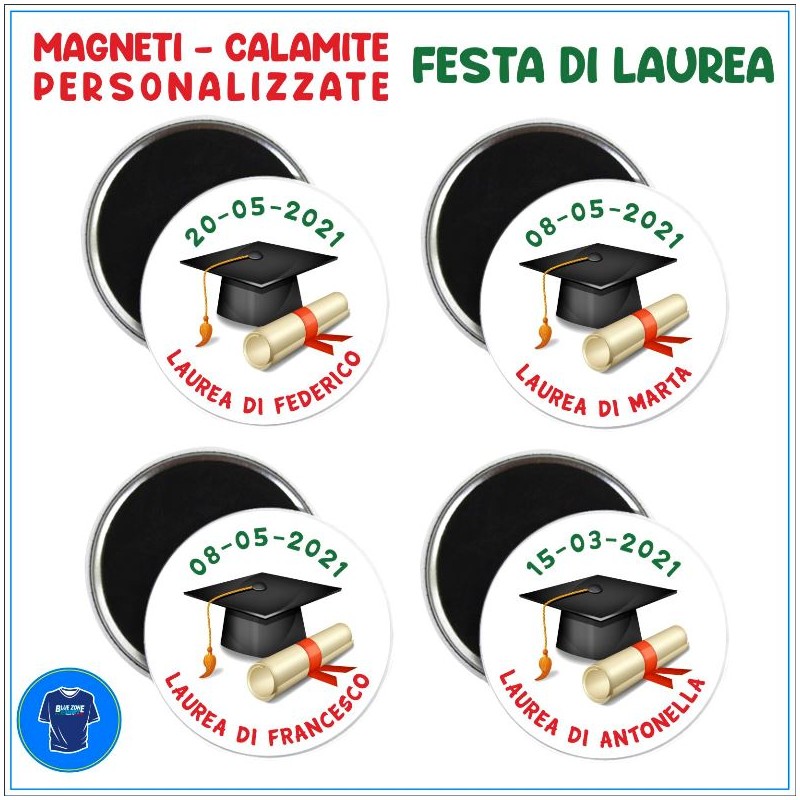 Set di 10 calamite magneti La mia Laurea, personalizzate con laurea, nome e  data! Dottoressa, disegno