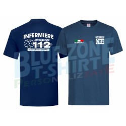 Maglietta Infermiere 112 Personalizzata blu